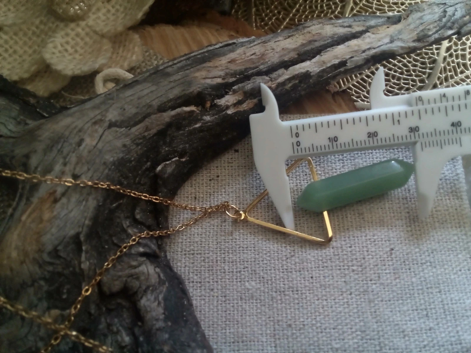Collier pointe de pierre en aventurine naturelle – photo 2